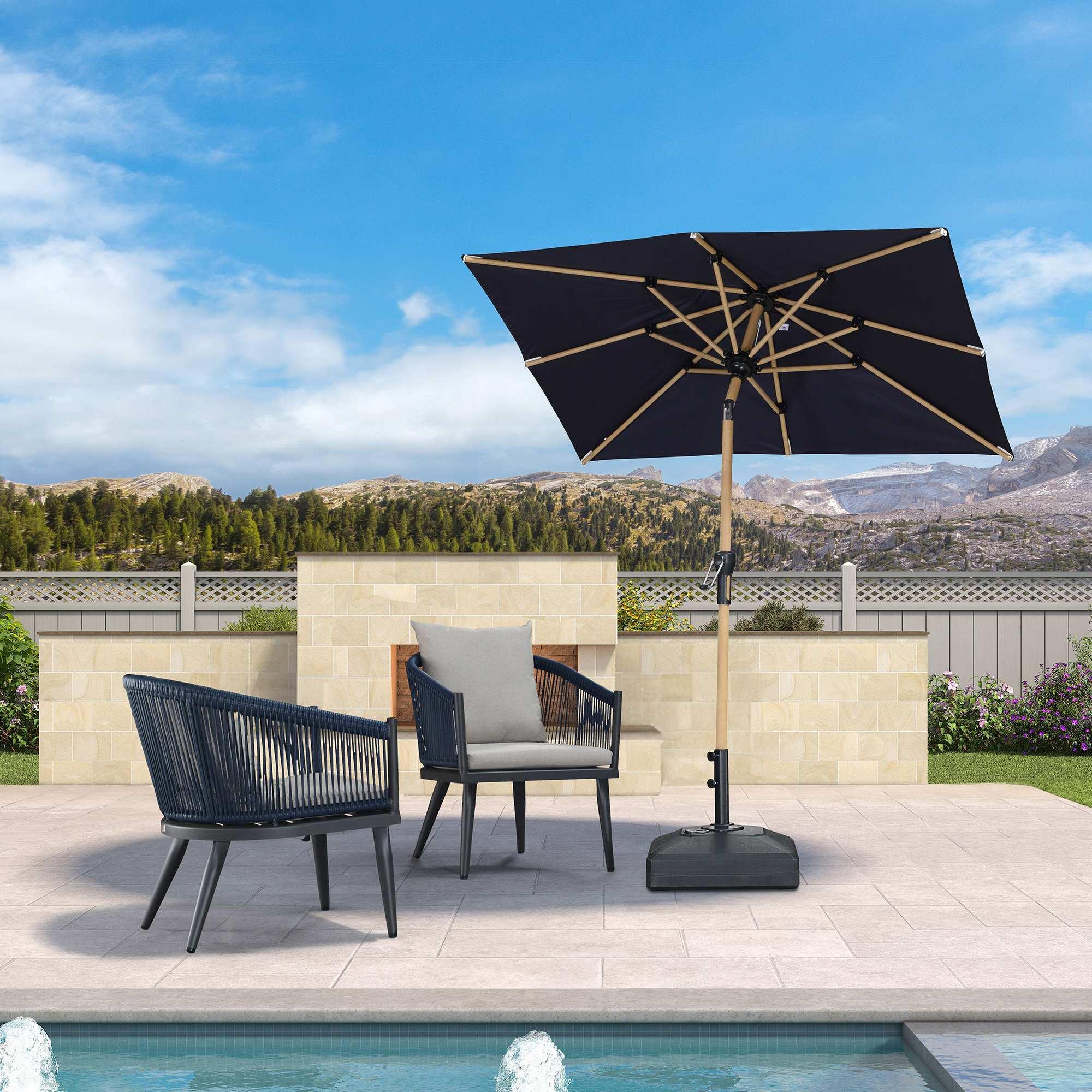 PURPLE LEAF Patio Market Umbrella Aluminum Outdoor Table Umbrella with Wood Color - Image 55