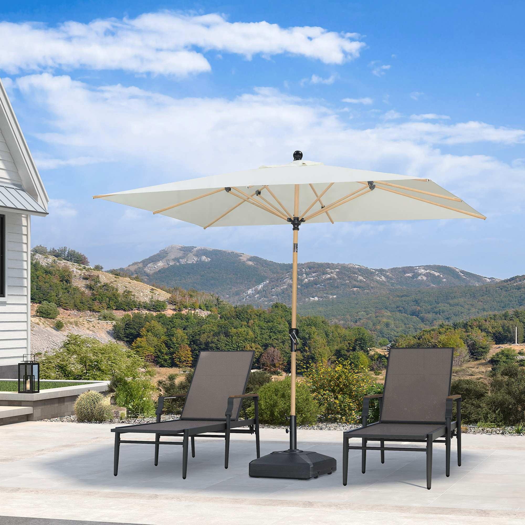 PURPLE LEAF Patio Market Umbrella Aluminum Outdoor Table Umbrella with Wood Color - Image 56