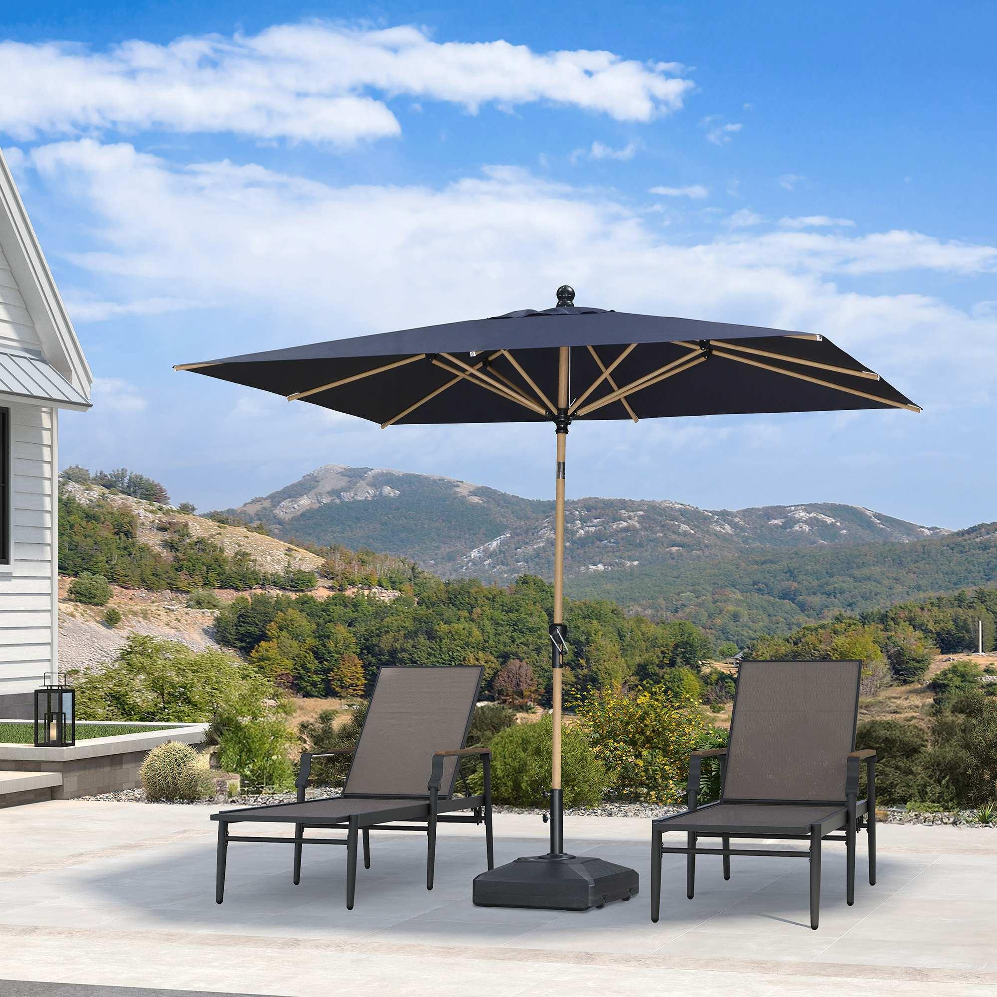 PURPLE LEAF Patio Market Umbrella Aluminum Outdoor Table Umbrella with Wood Color - Image 59