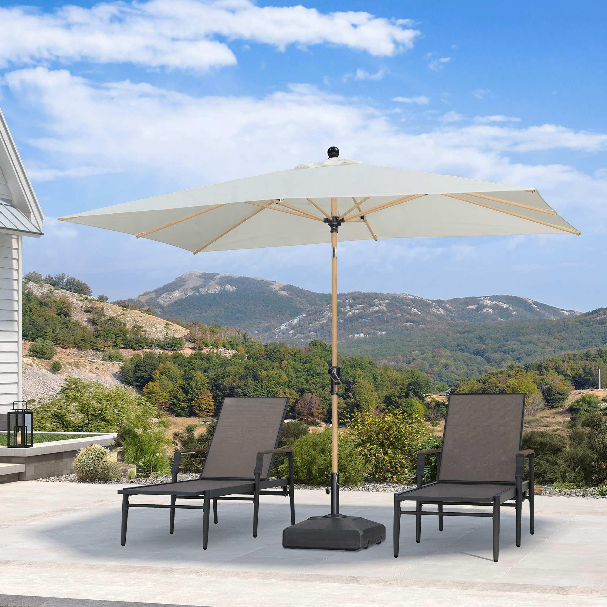 PURPLE LEAF Patio Market Umbrella Aluminum Outdoor Table Umbrella with Wood Color - Image 63