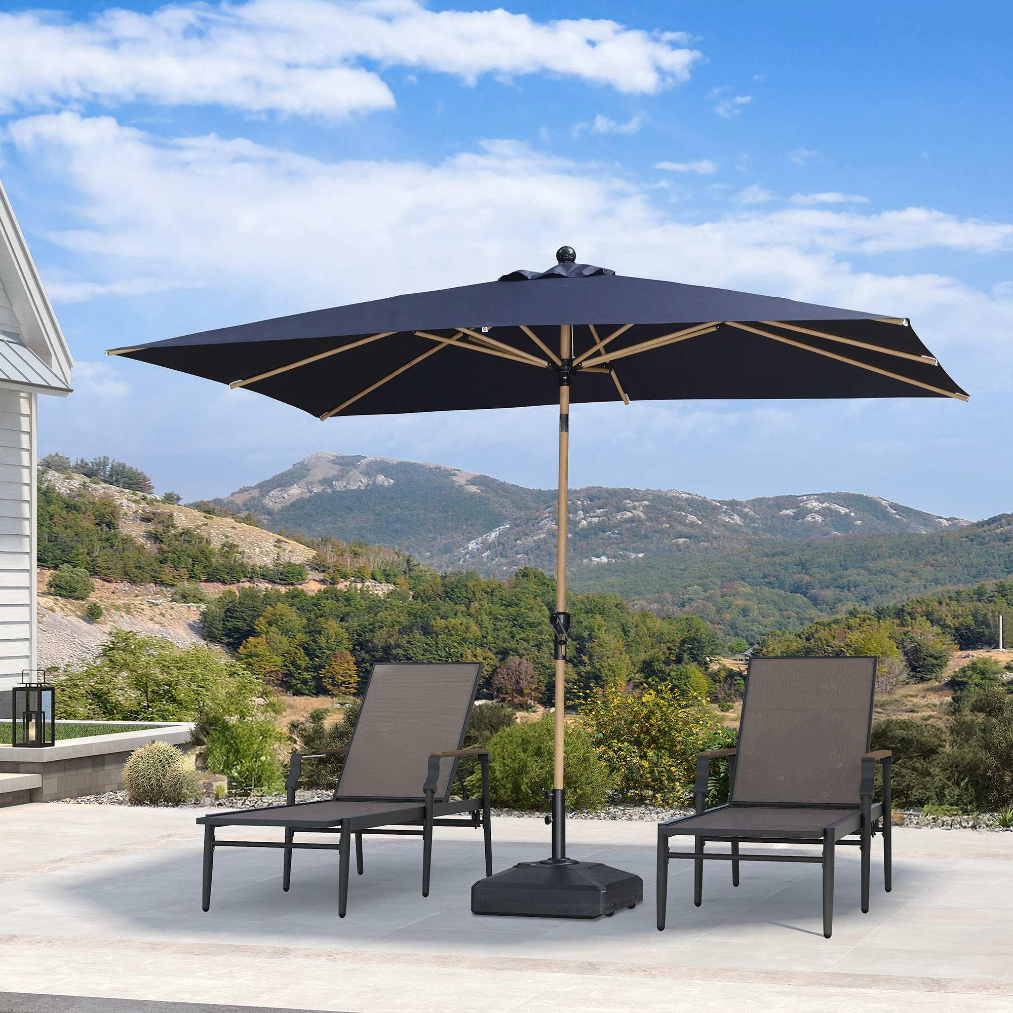 PURPLE LEAF Patio Market Umbrella Aluminum Outdoor Table Umbrella with Wood Color - Image 67