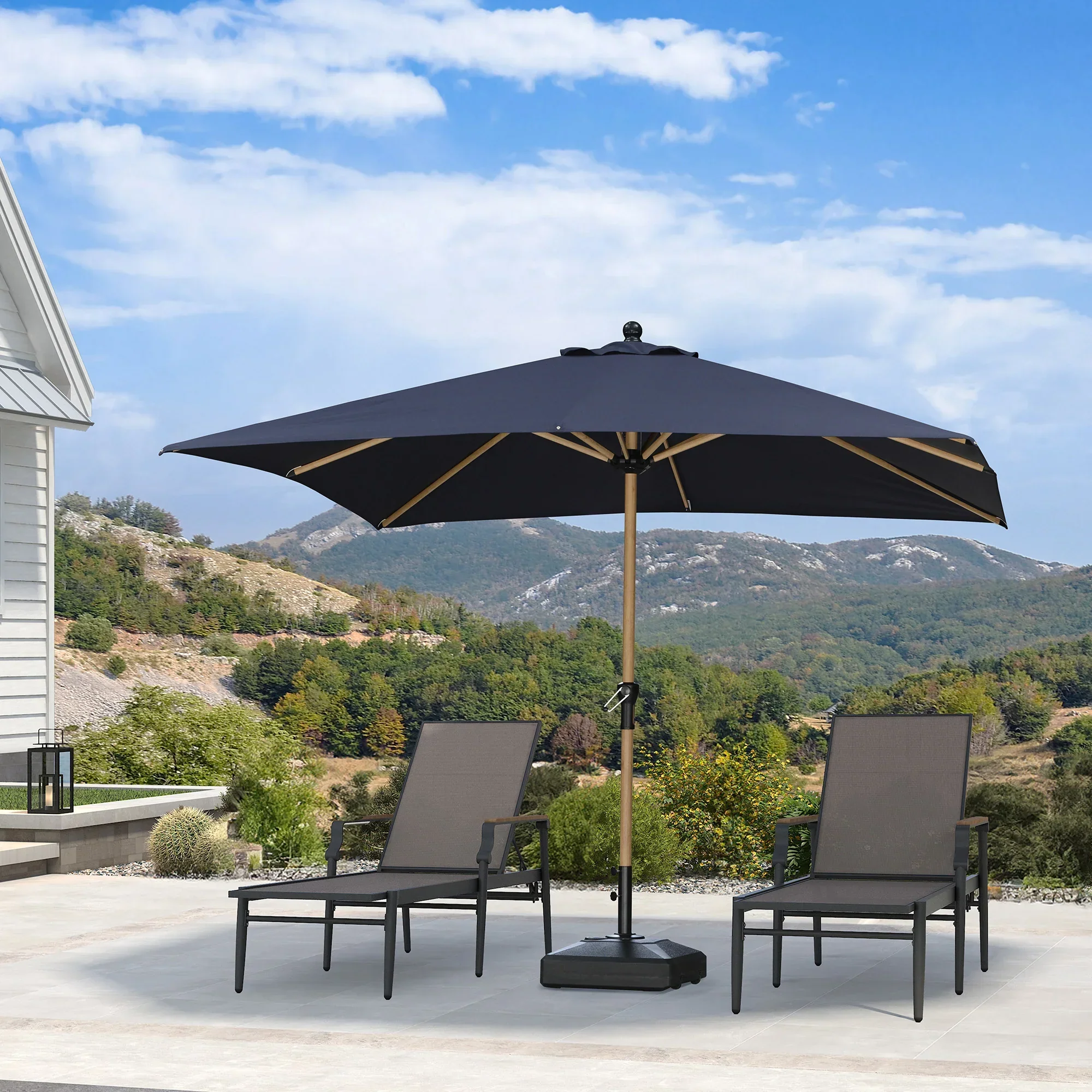 PURPLE LEAF Patio Market Umbrella Aluminum Outdoor Table Umbrella with Wood Color - Image 80