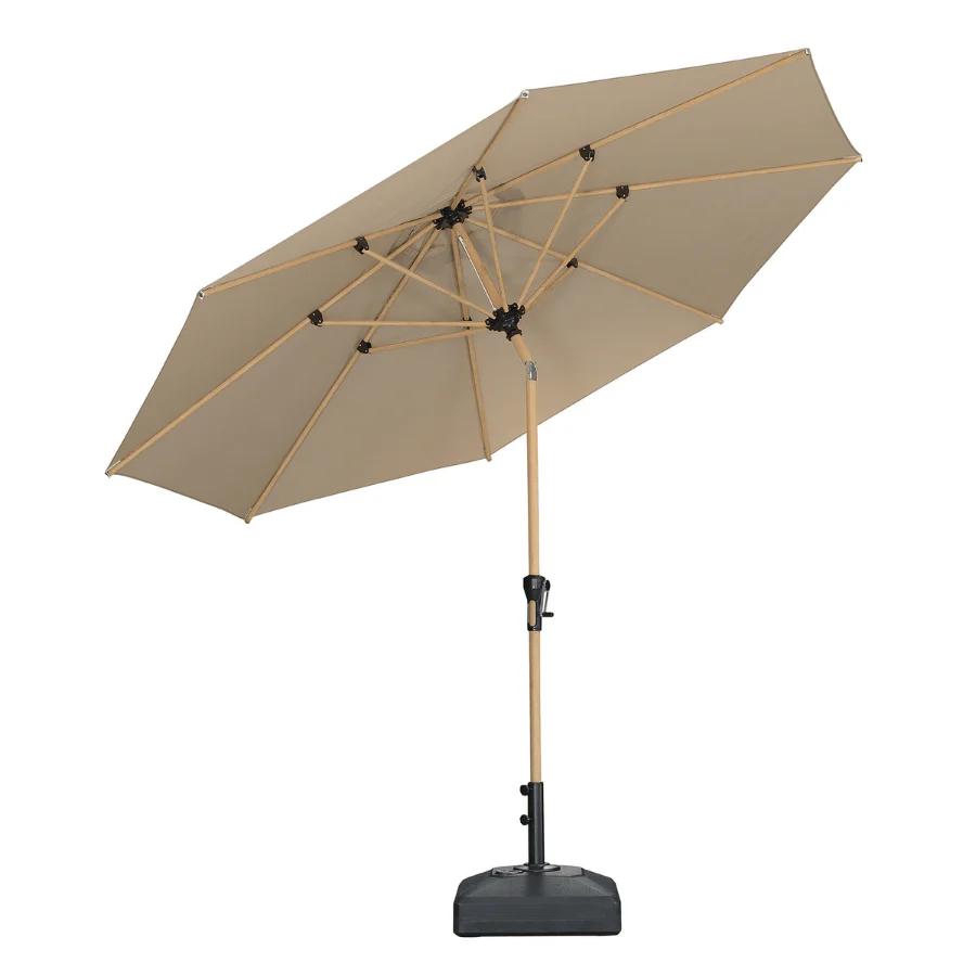 PURPLE LEAF Patio Market Umbrella Aluminum Outdoor Table Umbrella with Wood Color - Image 88