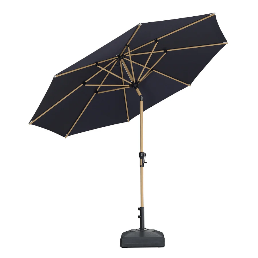 PURPLE LEAF Patio Market Umbrella Aluminum Outdoor Table Umbrella with Wood Color - Image 91