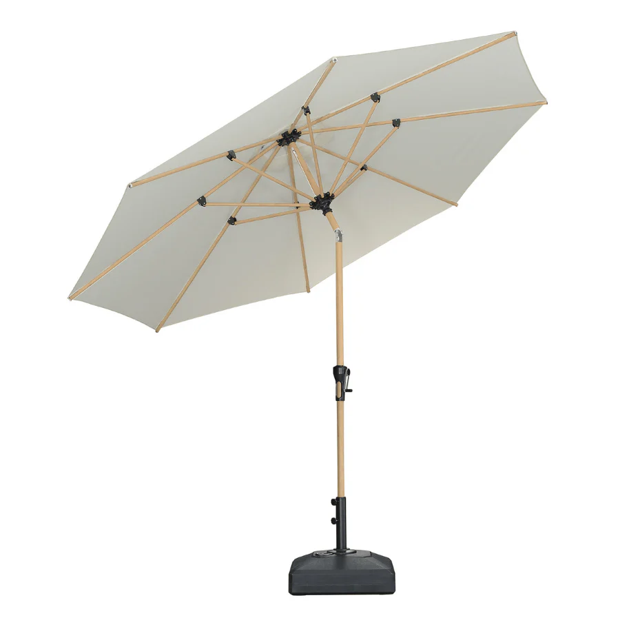 PURPLE LEAF Patio Market Umbrella Aluminum Outdoor Table Umbrella with Wood Color - Image 96