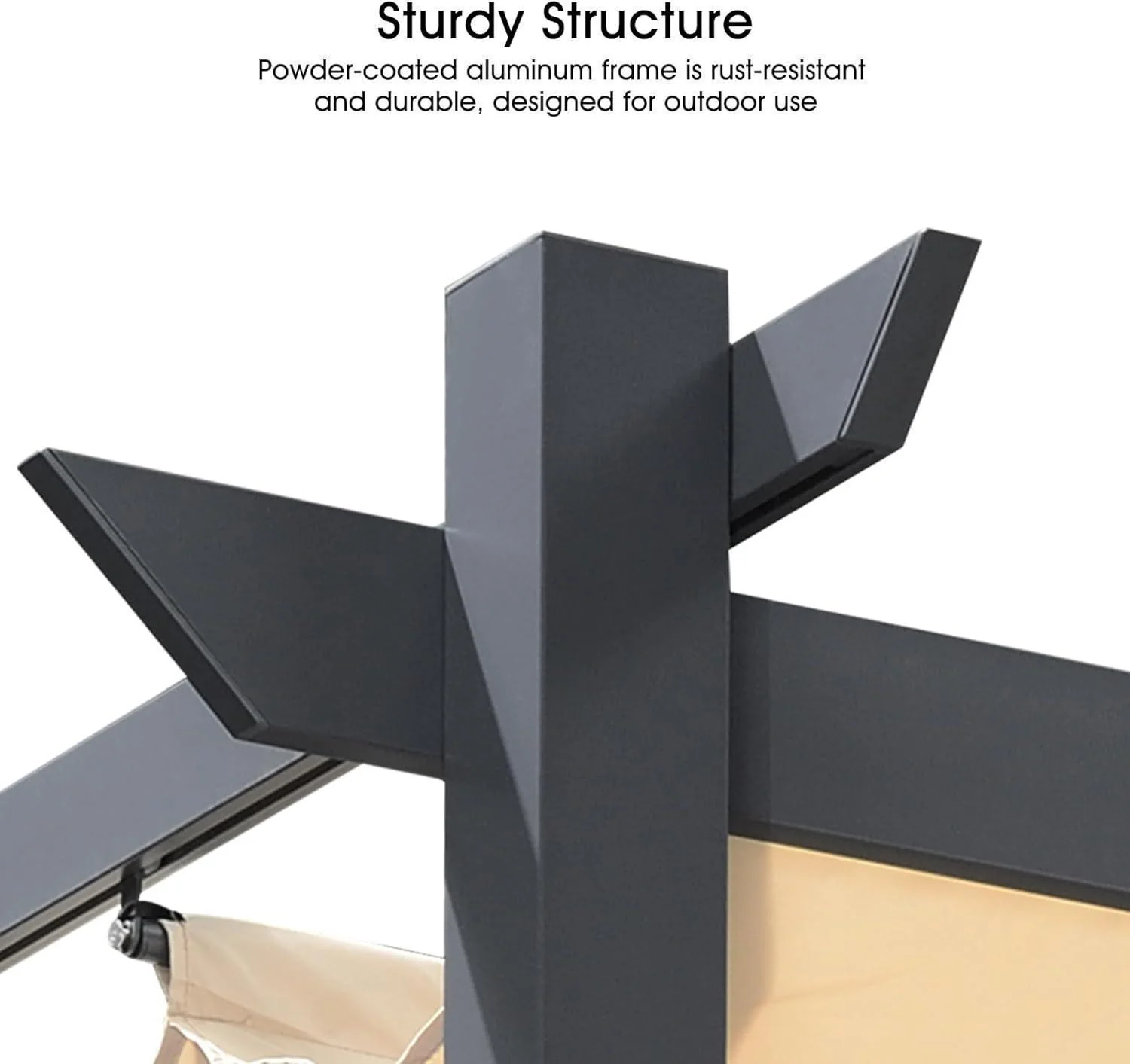 PURPLE LEAF Patio Retractable Pergola with Shade Canopy Modern Grill Gazebo Metal Shelter Pavilion for Porch Deck Garden Backyard With Curtains - Image 20