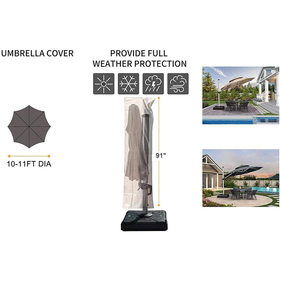 PURPLE LEAF Cantilever Garden Patio Umbrella with Free Umbrella Cover - Image 10
