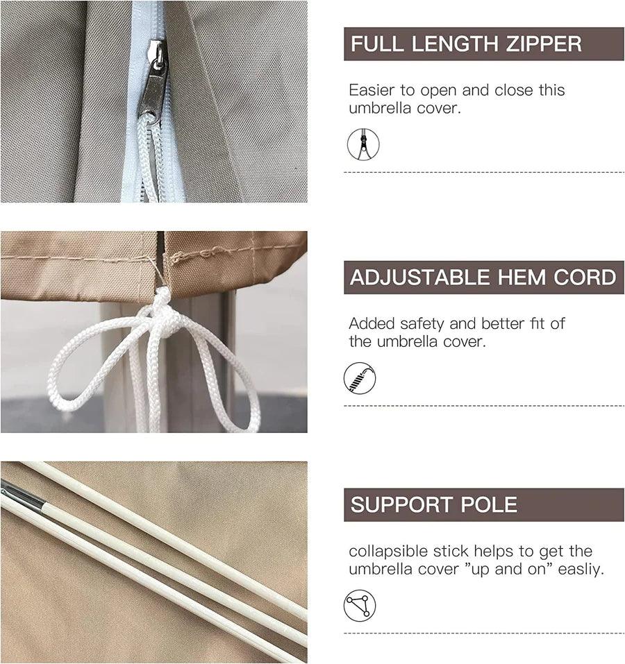 PURPLE LEAF Cantilever Garden Patio Umbrella with Free Umbrella Cover - Image 12