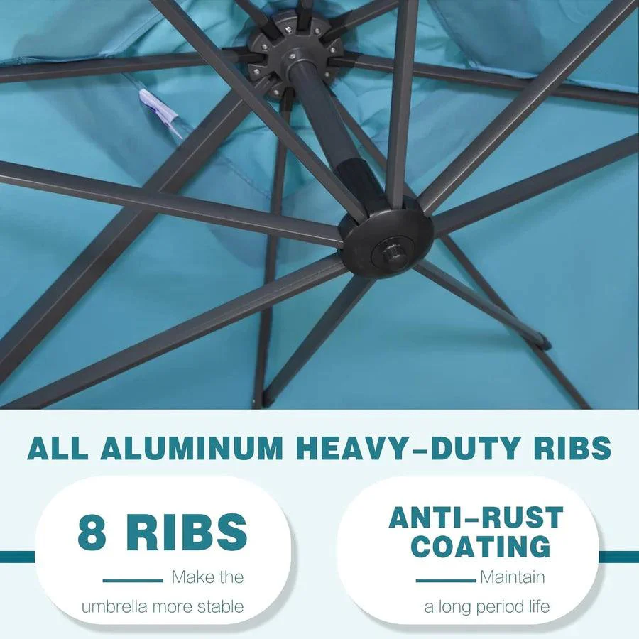 PURPLE LEAF Cantilever Garden Patio Umbrella with Free Umbrella Cover - Image 15