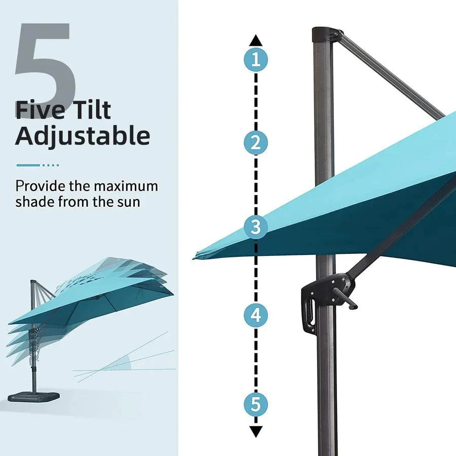 PURPLE LEAF Cantilever Garden Patio Umbrella with Free Umbrella Cover - Image 18