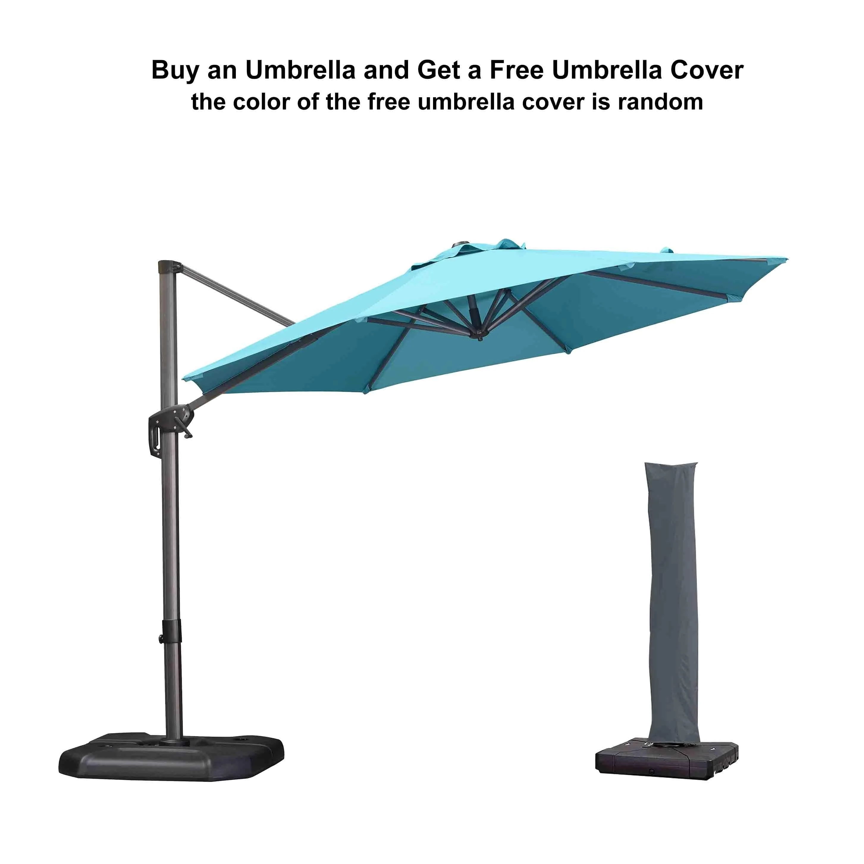 PURPLE LEAF Cantilever Garden Patio Umbrella with Free Umbrella Cover - Image 22