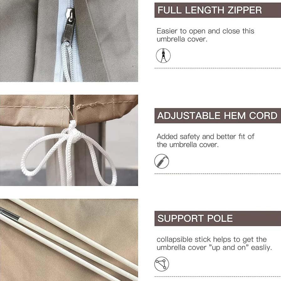 PURPLE LEAF Cantilever Garden Patio Umbrella with Free Umbrella Cover - Image 23