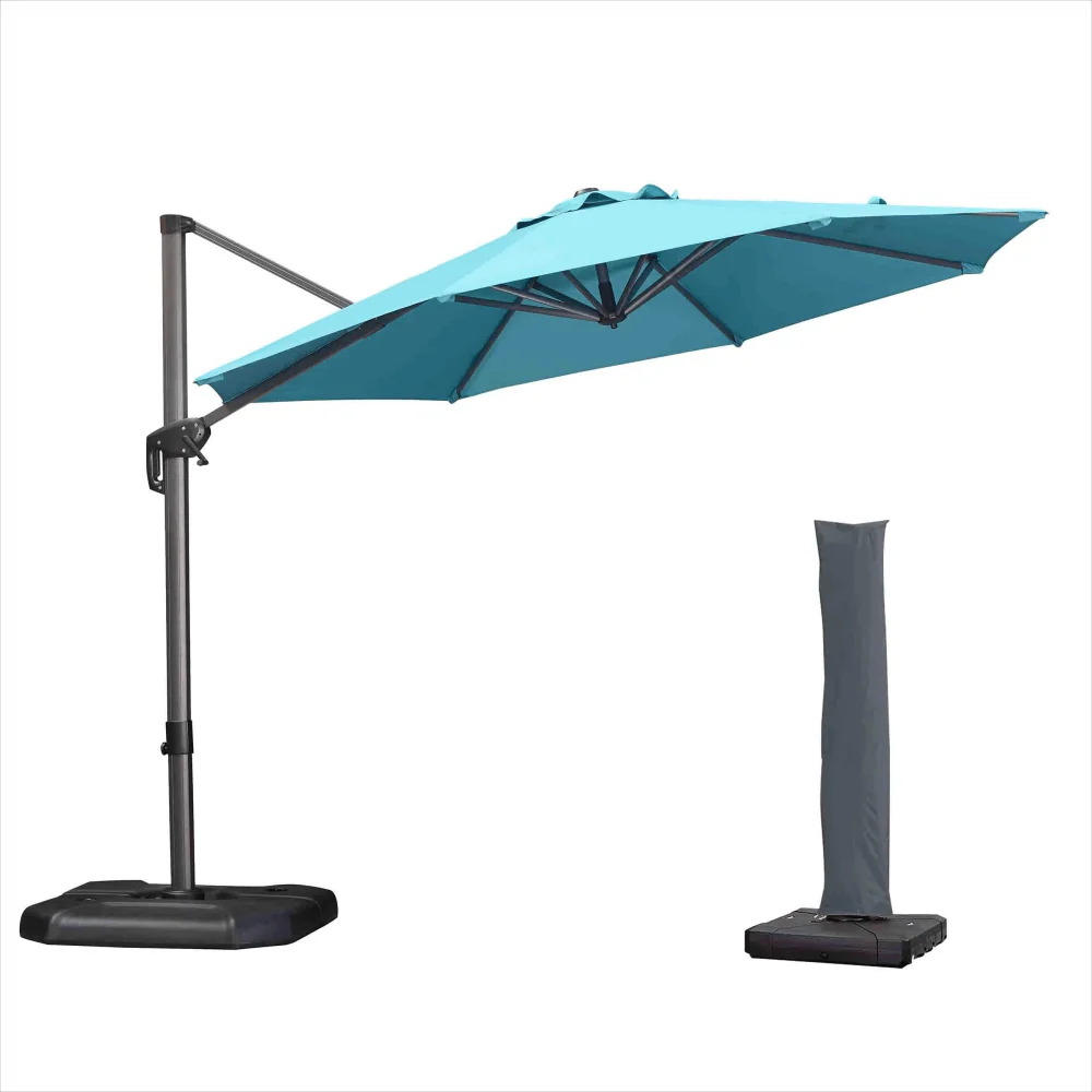 PURPLE LEAF Cantilever Garden Patio Umbrella with Free Umbrella Cover - Image 26