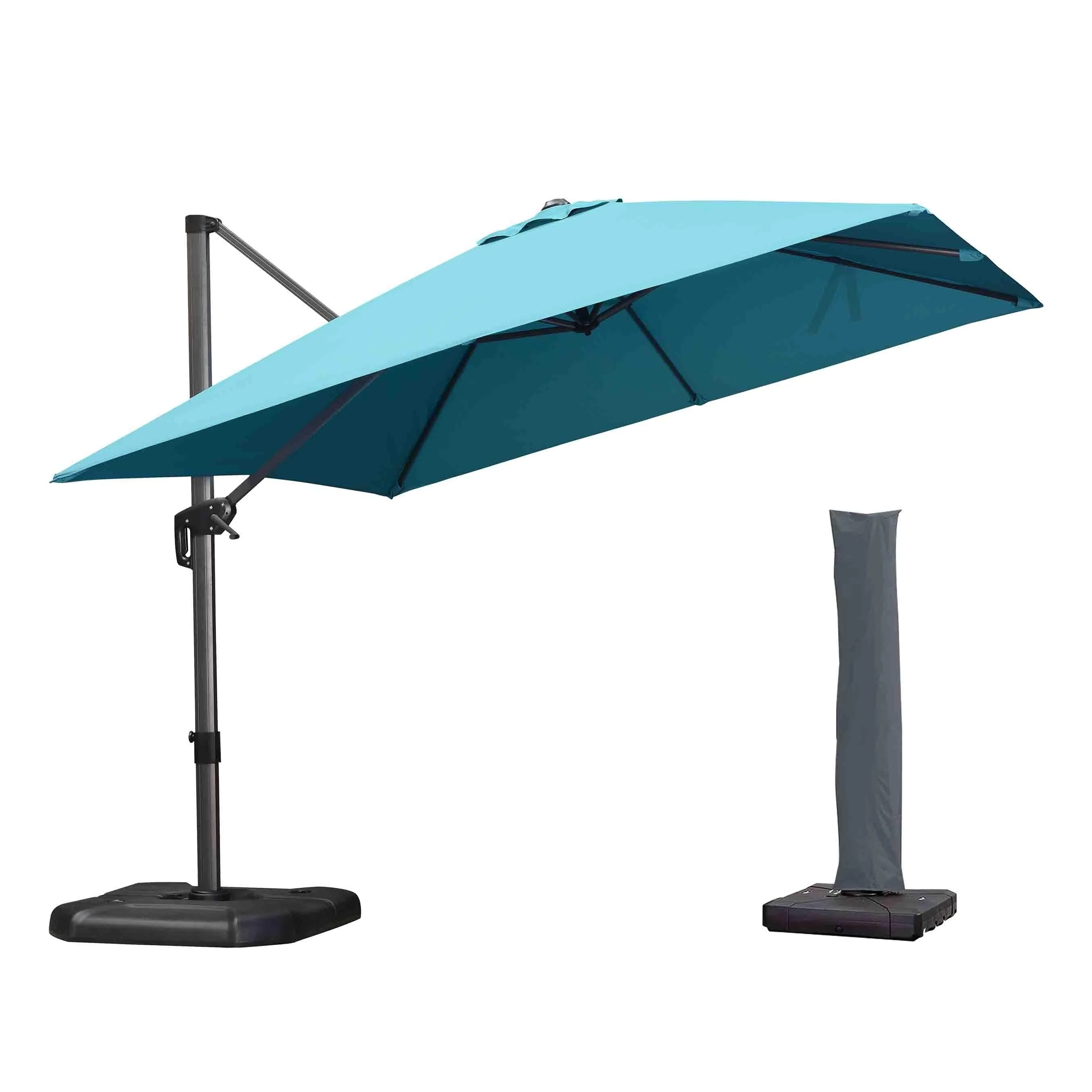 PURPLE LEAF Cantilever Garden Patio Umbrella with Free Umbrella Cover - Image 3