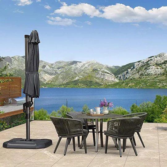 PURPLE LEAF Cantilever Garden Patio Umbrella with Free Umbrella Cover - Image 34