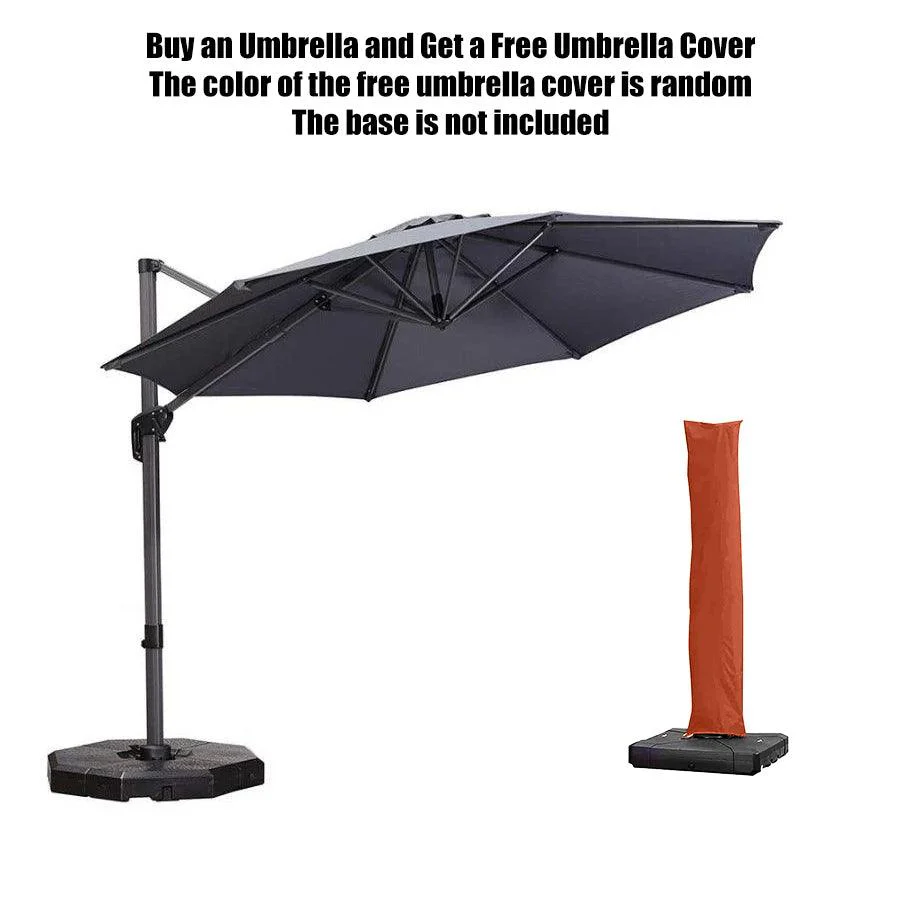 PURPLE LEAF Cantilever Garden Patio Umbrella with Free Umbrella Cover - Image 38