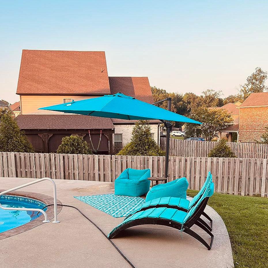 PURPLE LEAF Cantilever Garden Patio Umbrella with Free Umbrella Cover - Image 4