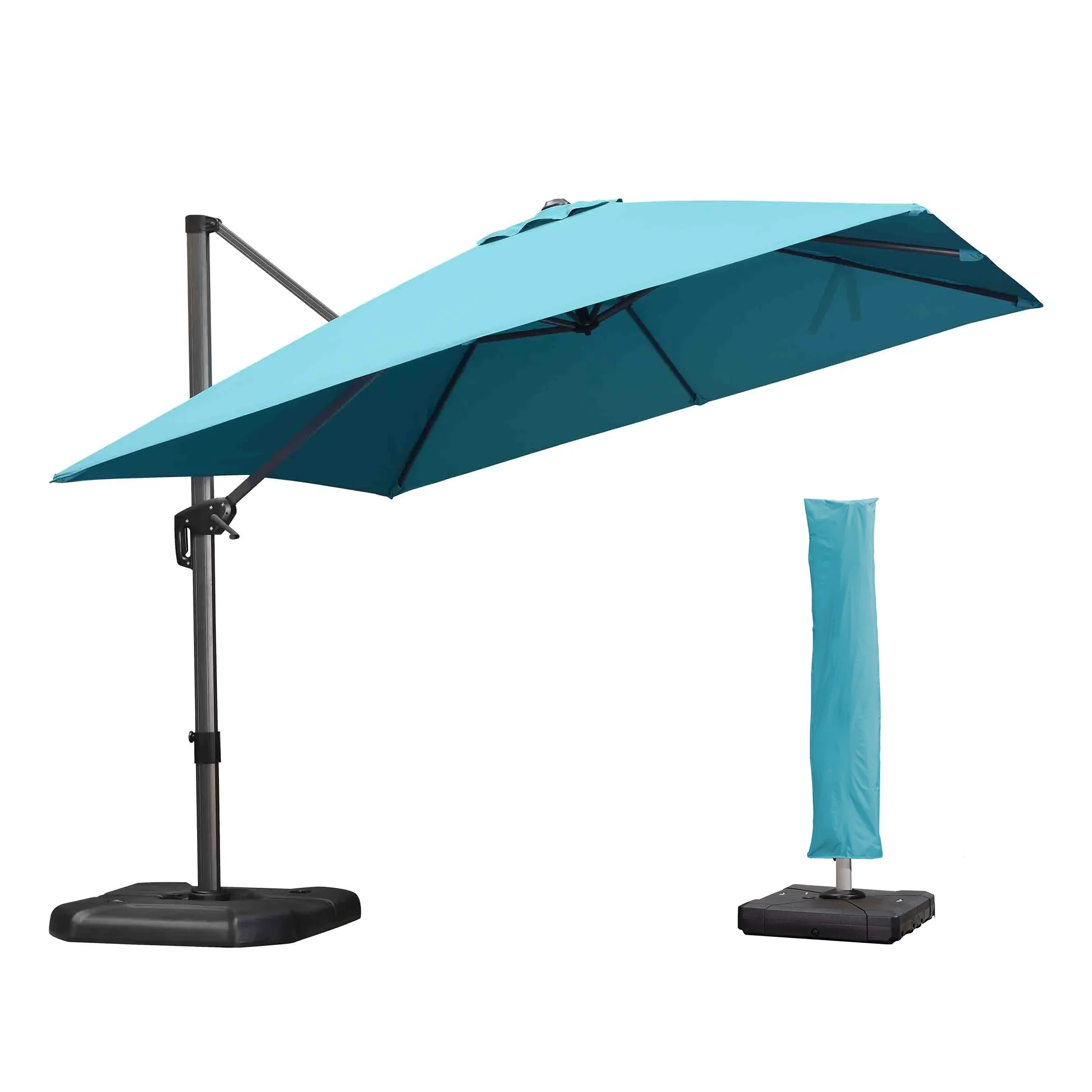 PURPLE LEAF Cantilever Garden Patio Umbrella with Free Umbrella Cover - Image 40
