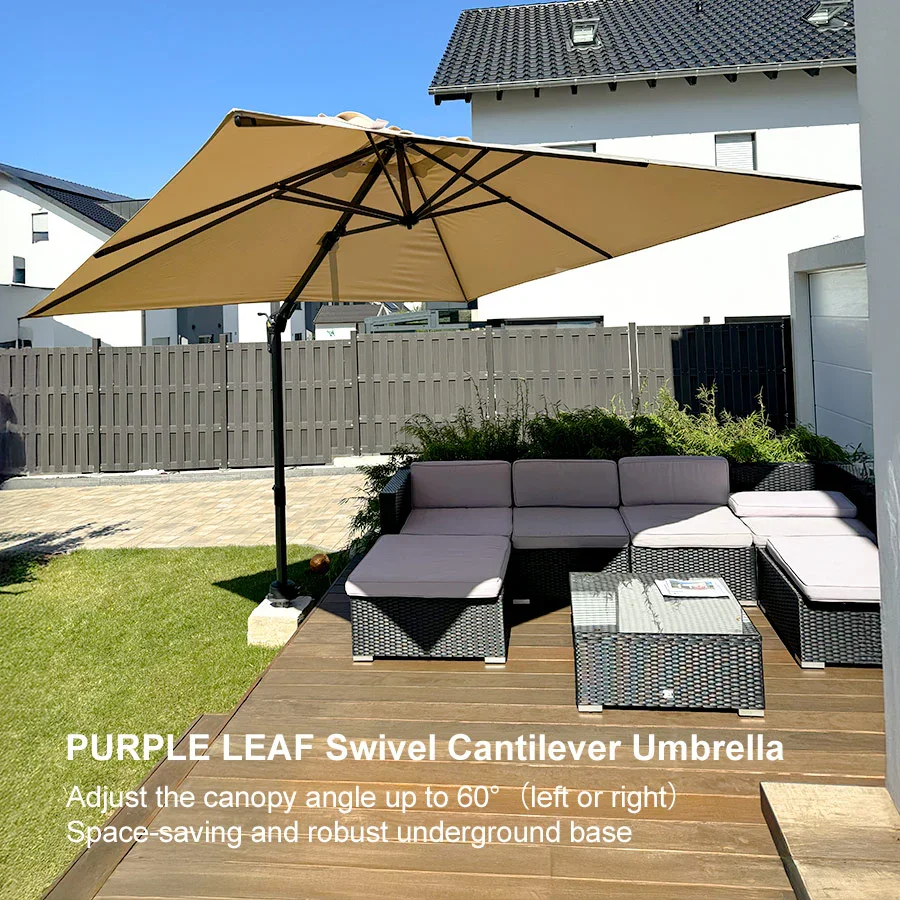 PURPLE LEAF Best Value Cantilever Patio Umbrella with Left-Right Tilt and 360° Swivel - Image 200