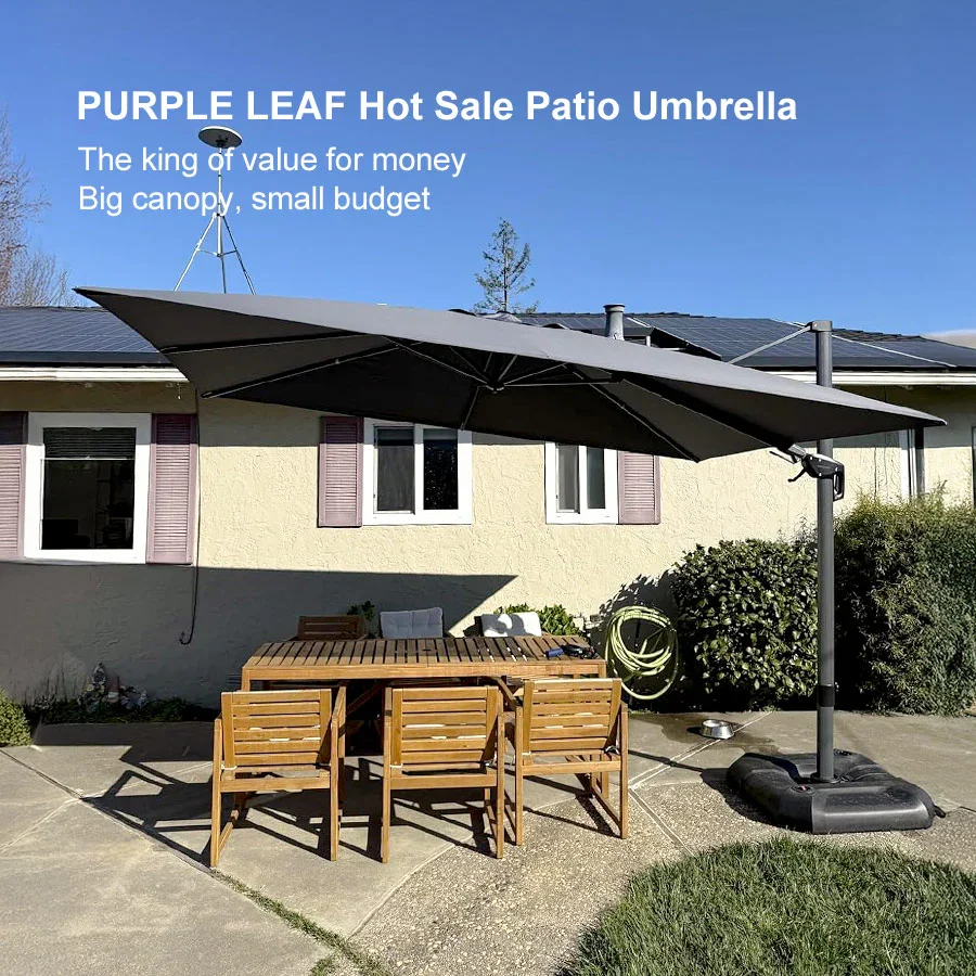 PURPLE LEAF Best Value Cantilever Patio Umbrella with Left-Right Tilt and 360° Swivel - Image 201