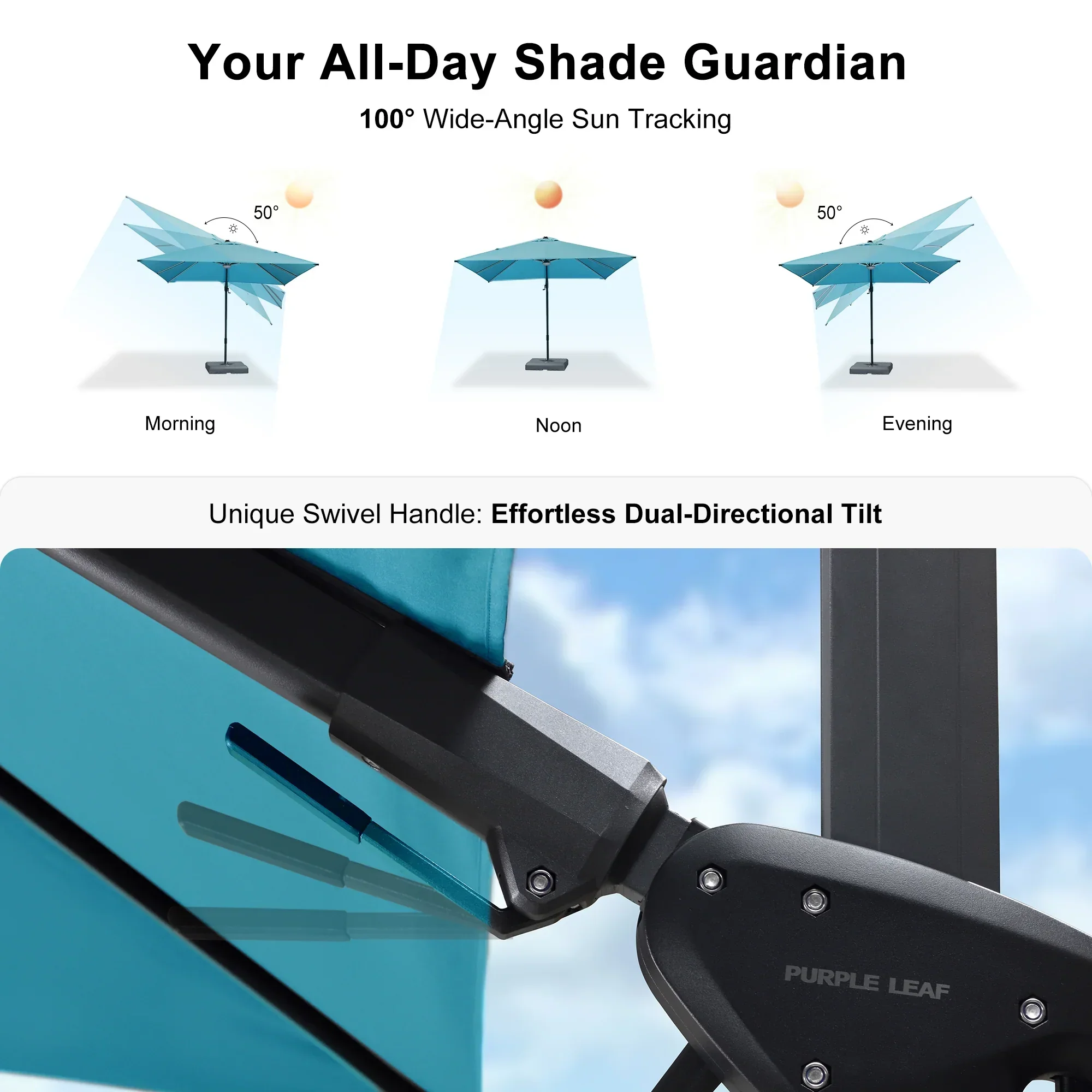 PURPLE LEAF Best Value Cantilever Patio Umbrella with Left-Right Tilt and 360° Swivel - Image 207