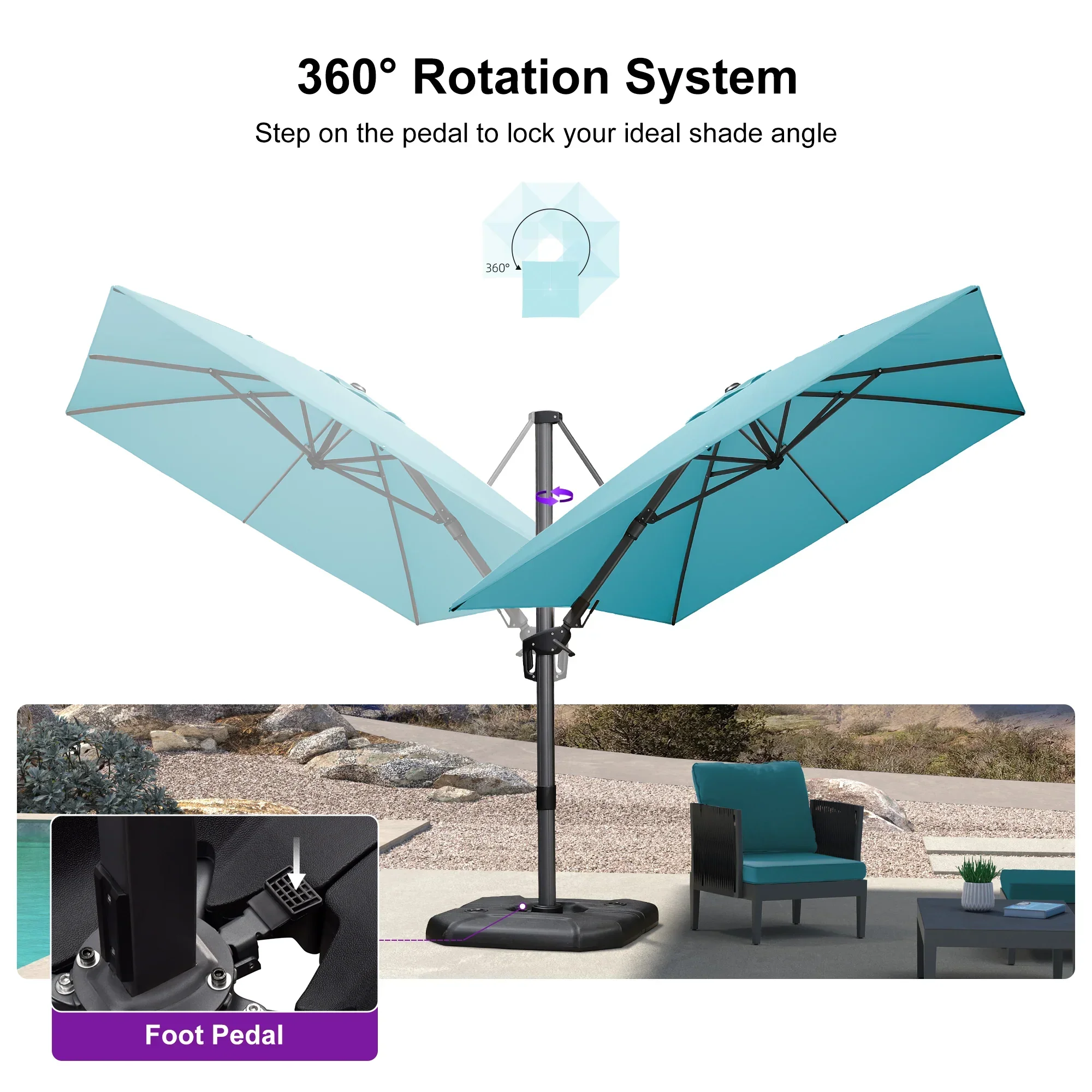 PURPLE LEAF Best Value Cantilever Patio Umbrella with Left-Right Tilt and 360° Swivel - Image 209