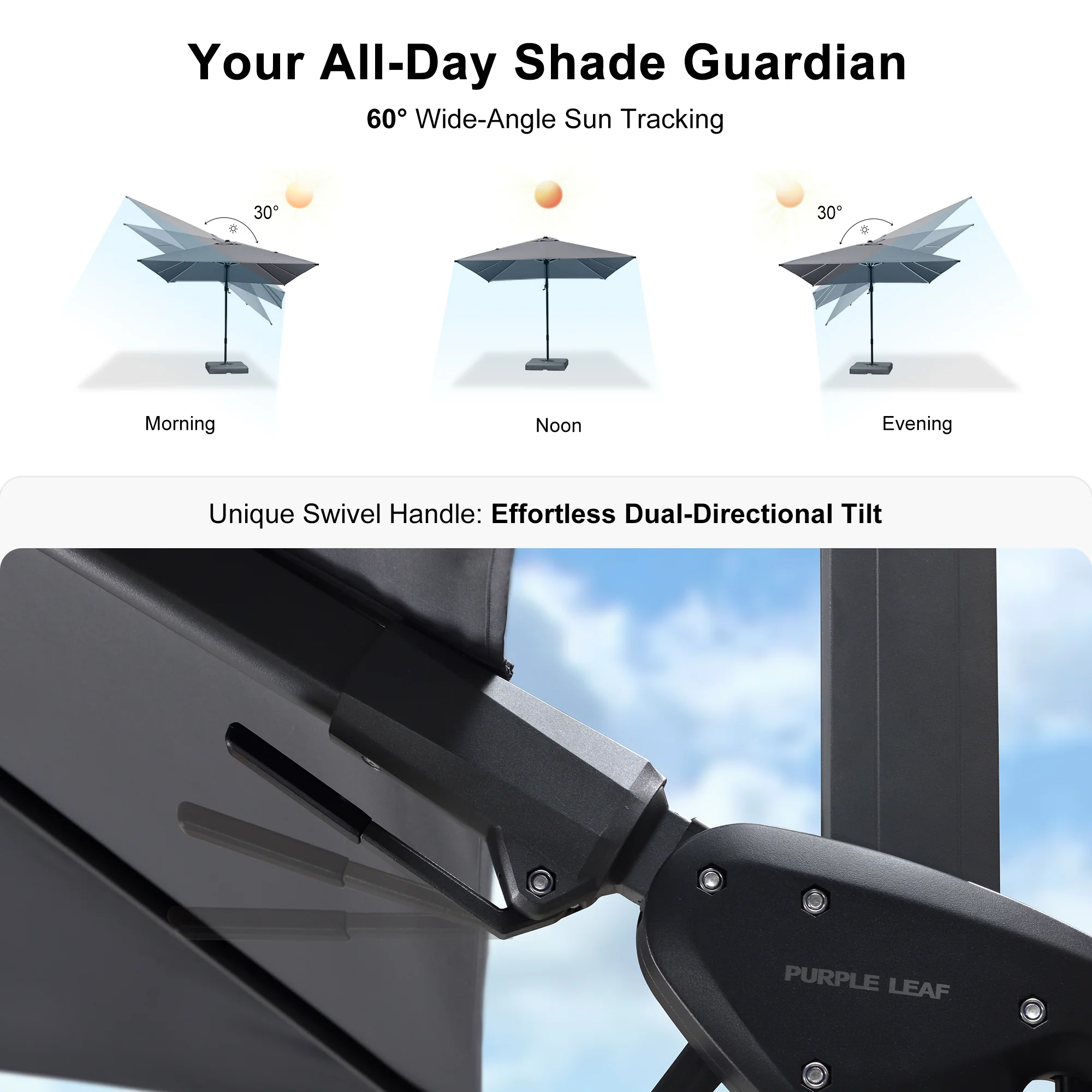 PURPLE LEAF Best Value Cantilever Patio Umbrella with Left-Right Tilt and 360° Swivel - Image 236