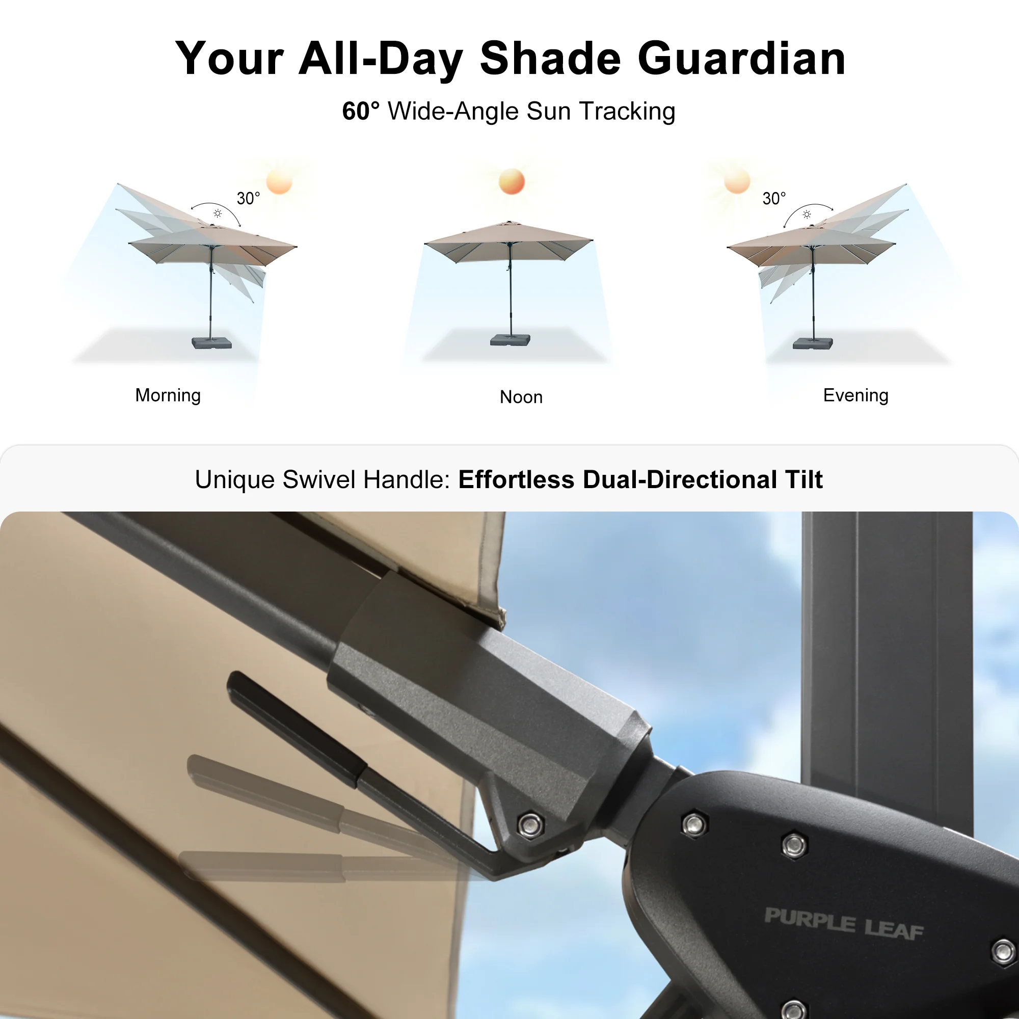 PURPLE LEAF Best Value Cantilever Patio Umbrella with Left-Right Tilt and 360° Swivel - Image 237