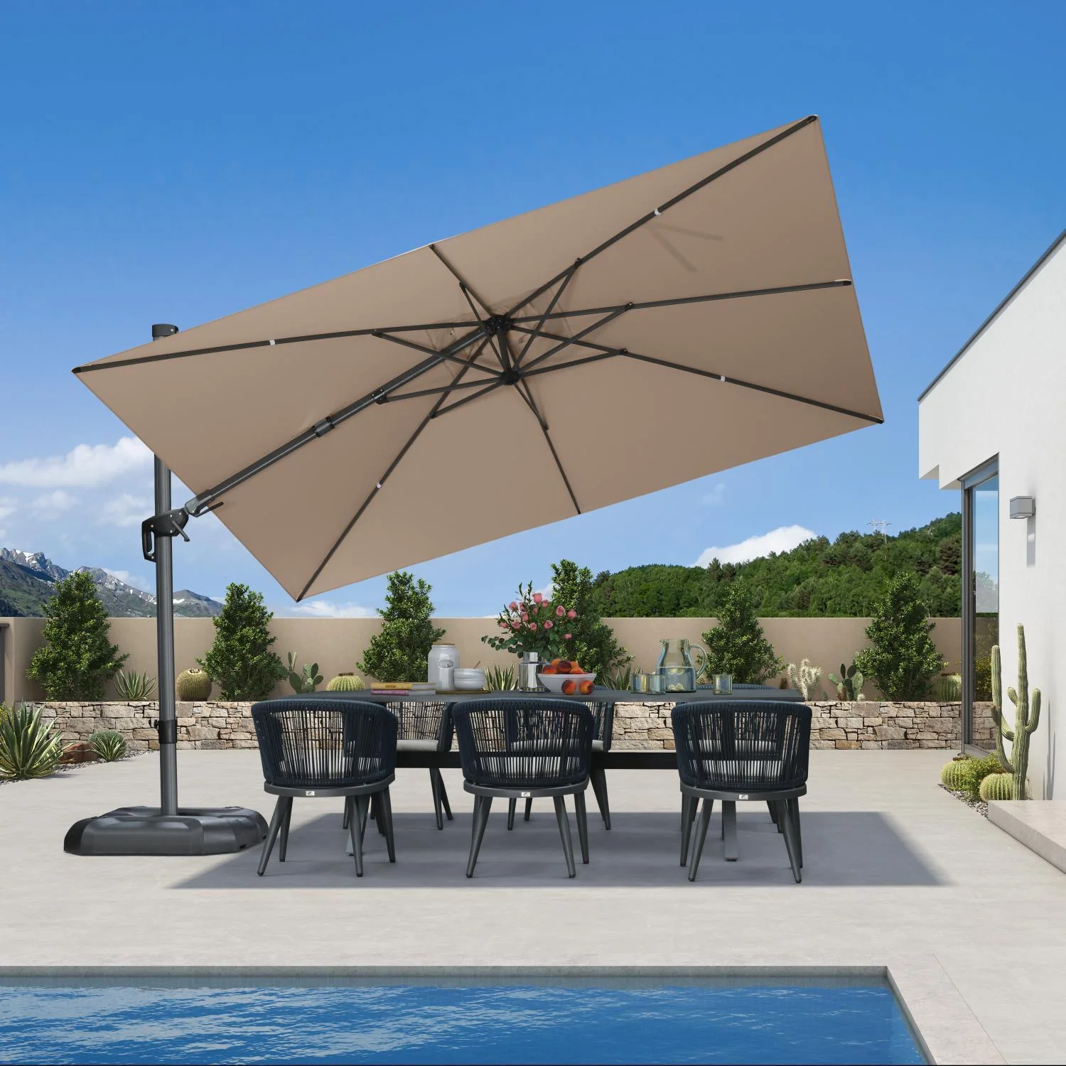 PURPLE LEAF Best Value Cantilever Patio Umbrella with Left-Right Tilt and 360° Swivel - Image 4