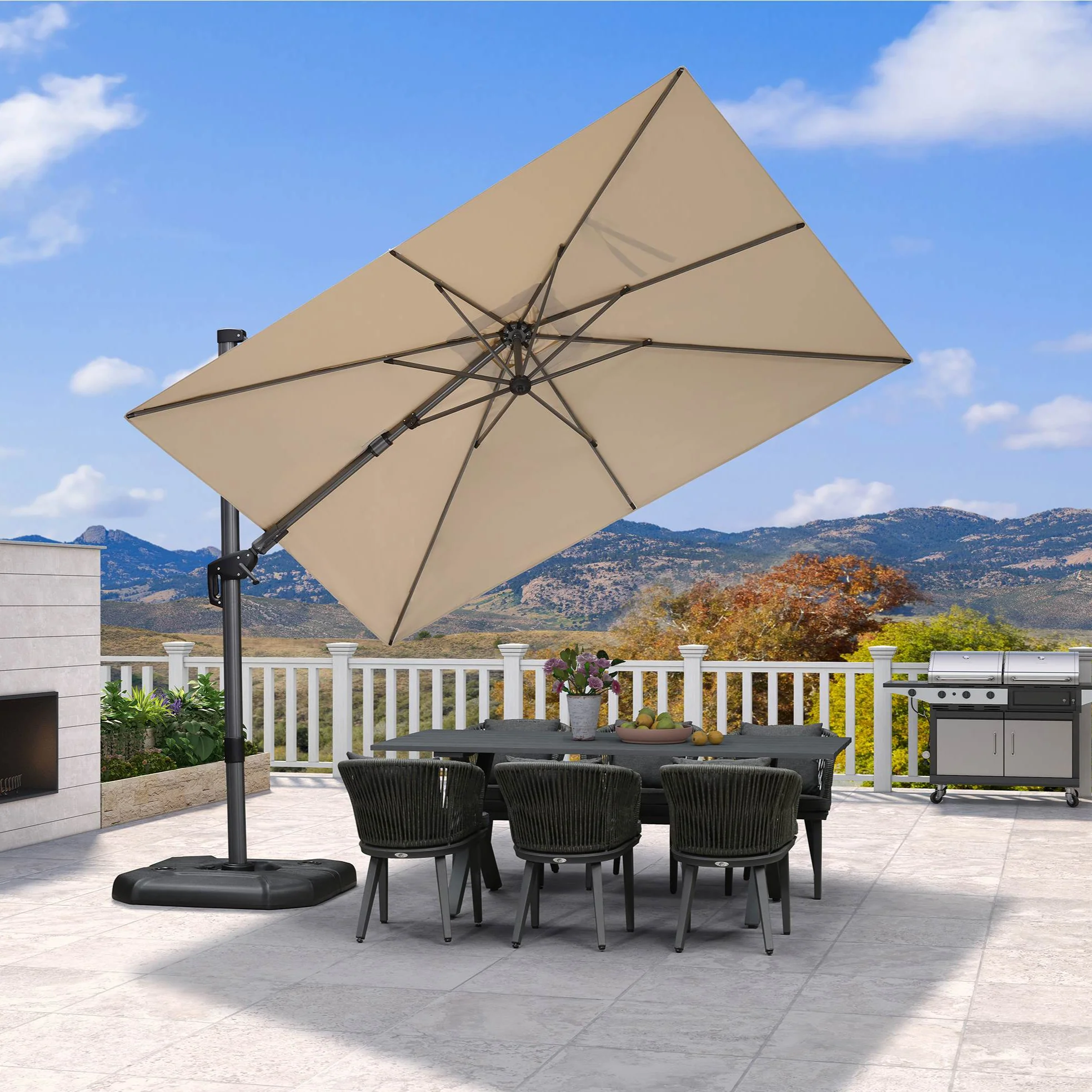 PURPLE LEAF Best Value Cantilever Patio Umbrella with Left-Right Tilt and 360° Swivel - Image 5