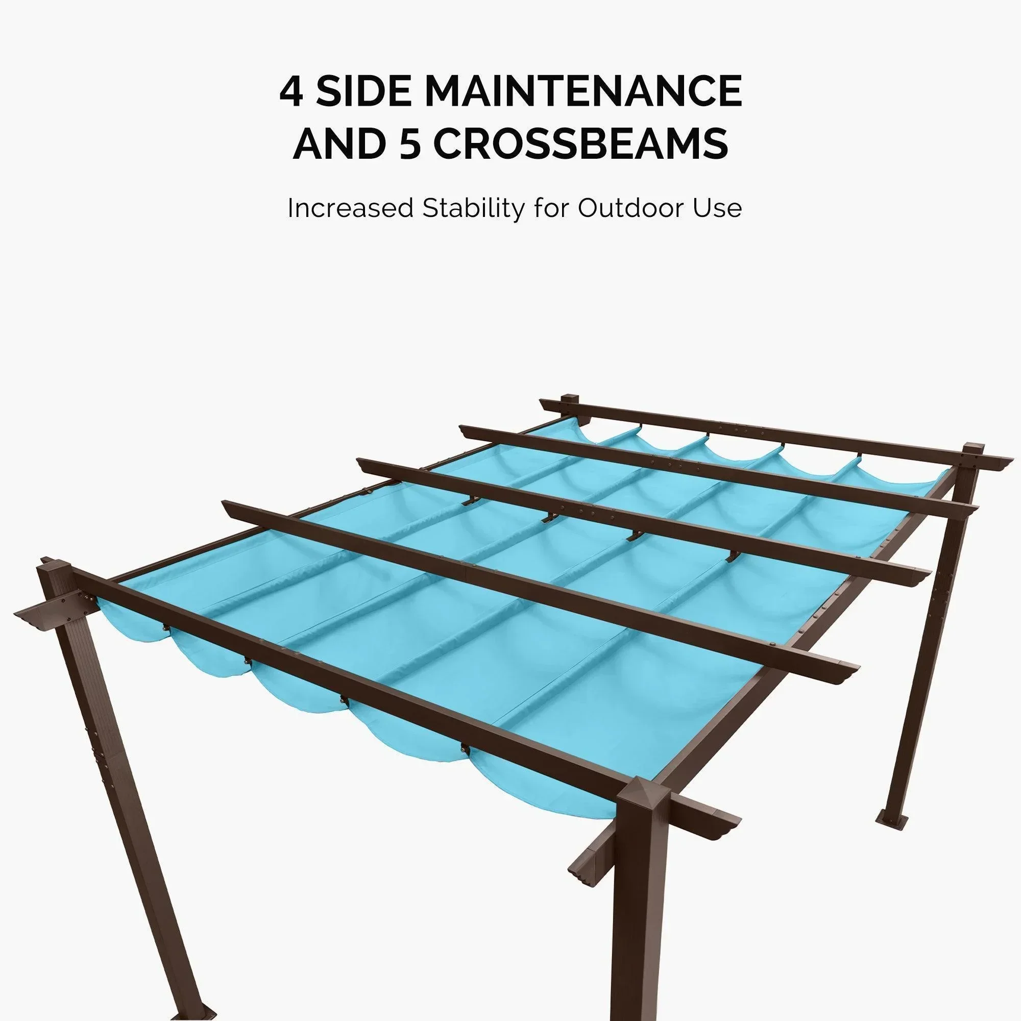 PURPLE LEAF Pergola Outdoor Retractable Metal Pergola with Canopy Patio Pergola with Shade Cover for Garden Pool Yard Beach Deck - Image 112