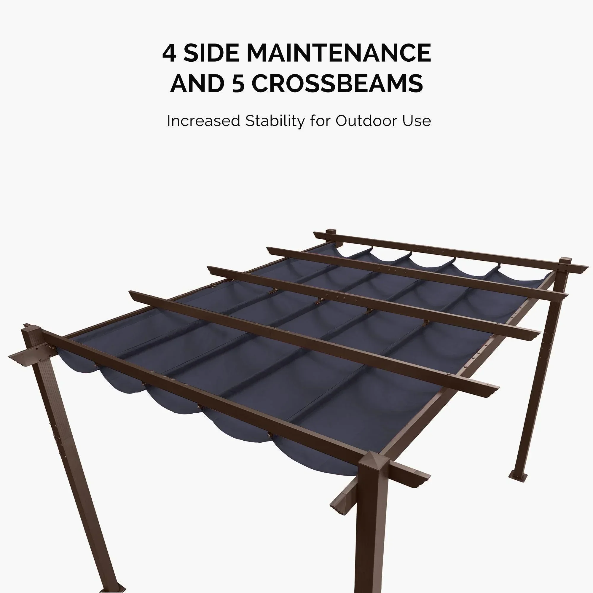 PURPLE LEAF Pergola Outdoor Retractable Metal Pergola with Canopy Patio Pergola with Shade Cover for Garden Pool Yard Beach Deck - Image 117