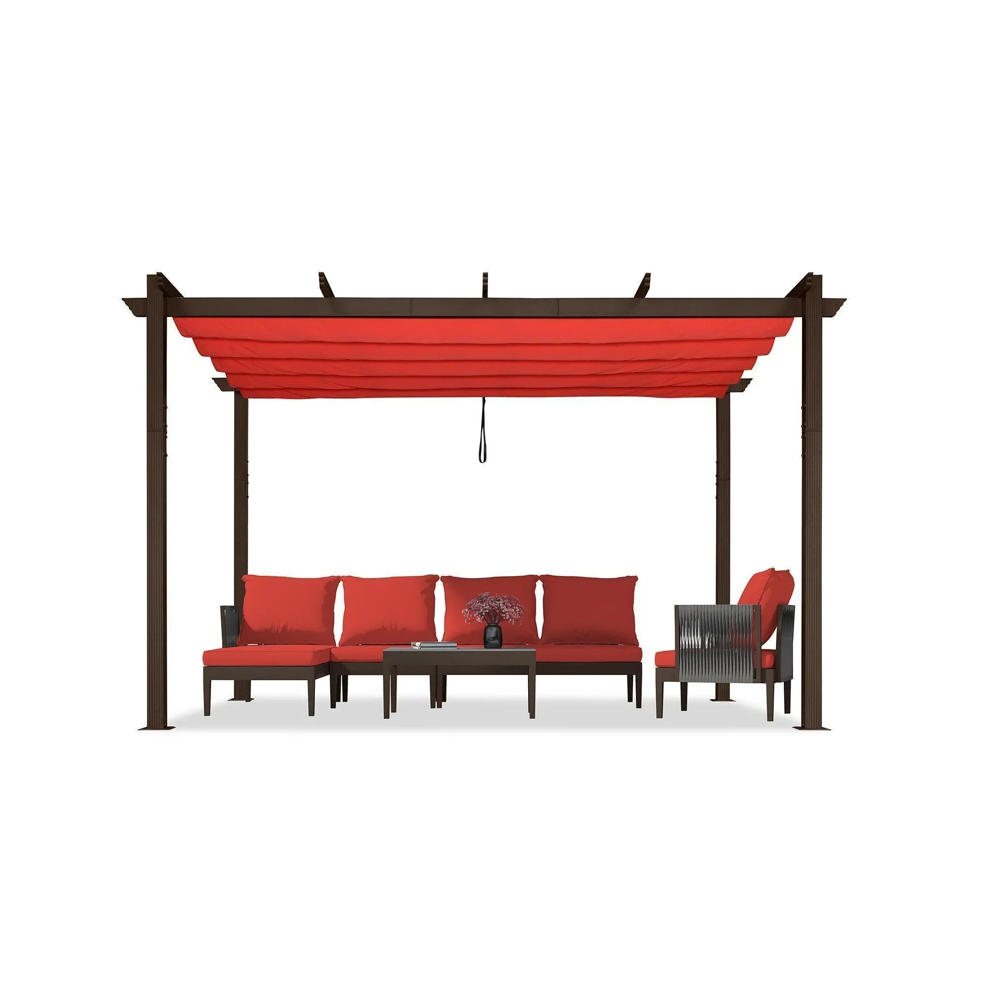 PURPLE LEAF Pergola Outdoor Retractable Metal Pergola with Canopy Patio Pergola with Shade Cover for Garden Pool Yard Beach Deck - Image 122