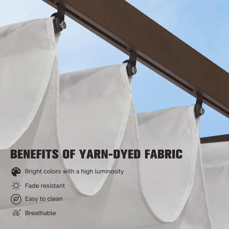 PURPLE LEAF Pergola Outdoor Retractable Metal Pergola with Canopy Patio Pergola with Shade Cover for Garden Pool Yard Beach Deck - Image 20