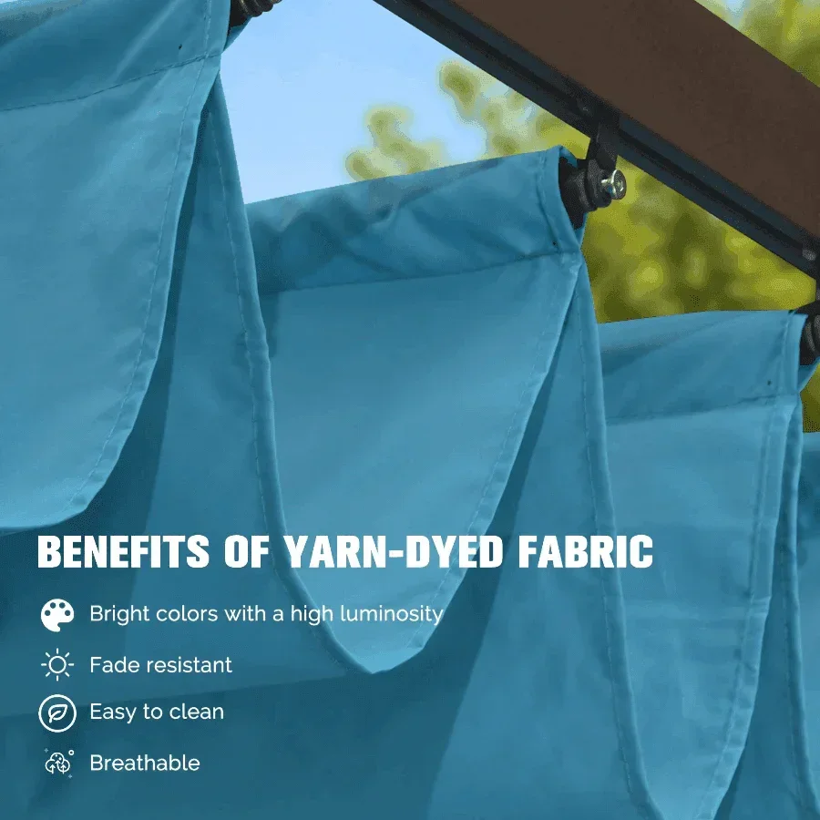 PURPLE LEAF Pergola Outdoor Retractable Metal Pergola with Canopy Patio Pergola with Shade Cover for Garden Pool Yard Beach Deck - Image 25