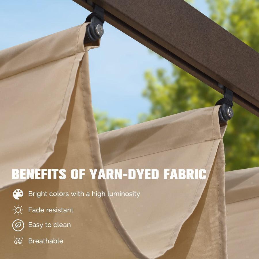 PURPLE LEAF Pergola Outdoor Retractable Metal Pergola with Canopy Patio Pergola with Shade Cover for Garden Pool Yard Beach Deck - Image 60