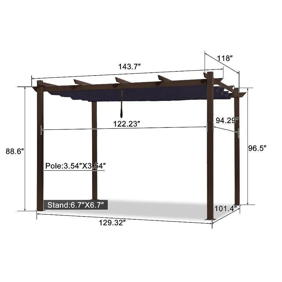 PURPLE LEAF Pergola Outdoor Retractable Metal Pergola with Canopy Patio Pergola with Shade Cover for Garden Pool Yard Beach Deck - Image 69