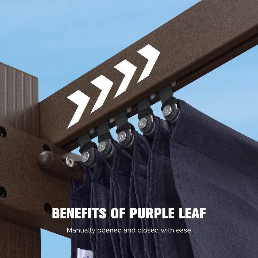 PURPLE LEAF Pergola Outdoor Retractable Metal Pergola with Canopy Patio Pergola with Shade Cover for Garden Pool Yard Beach Deck - Image 71