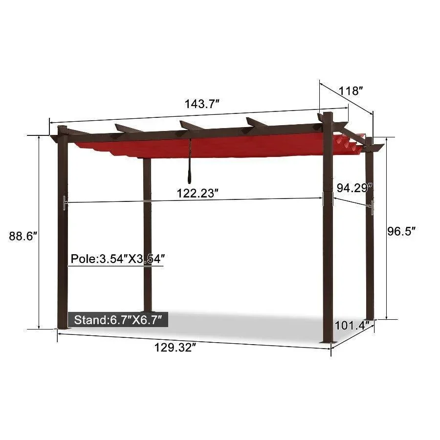 PURPLE LEAF Pergola Outdoor Retractable Metal Pergola with Canopy Patio Pergola with Shade Cover for Garden Pool Yard Beach Deck - Image 81
