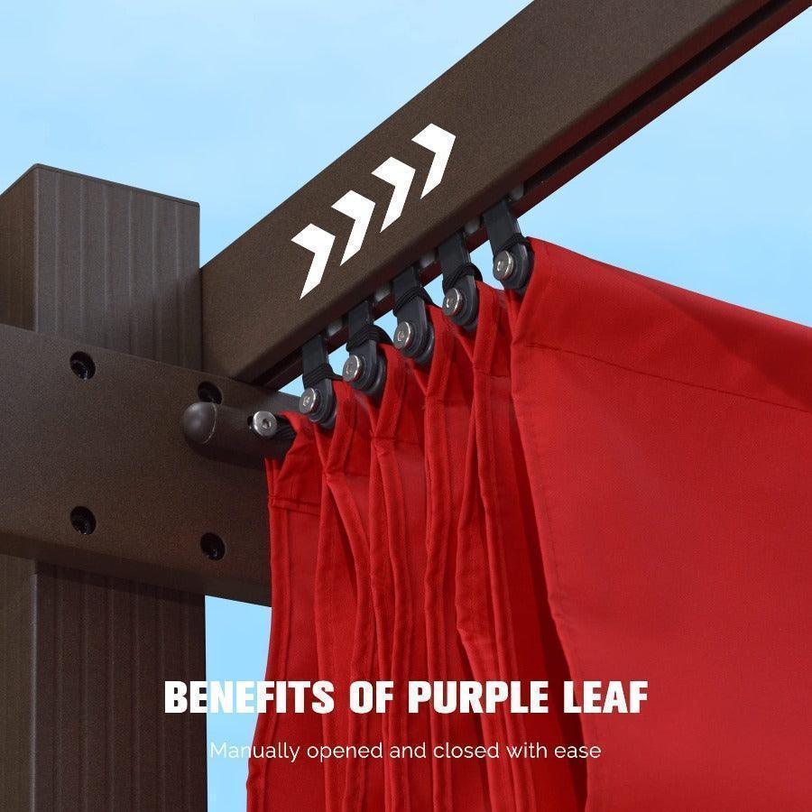 PURPLE LEAF Pergola Outdoor Retractable Metal Pergola with Canopy Patio Pergola with Shade Cover for Garden Pool Yard Beach Deck - Image 83