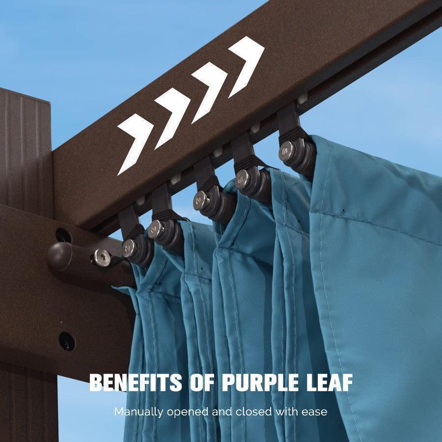 PURPLE LEAF Pergola Outdoor Retractable Metal Pergola with Canopy Patio Pergola with Shade Cover for Garden Pool Yard Beach Deck - Image 88