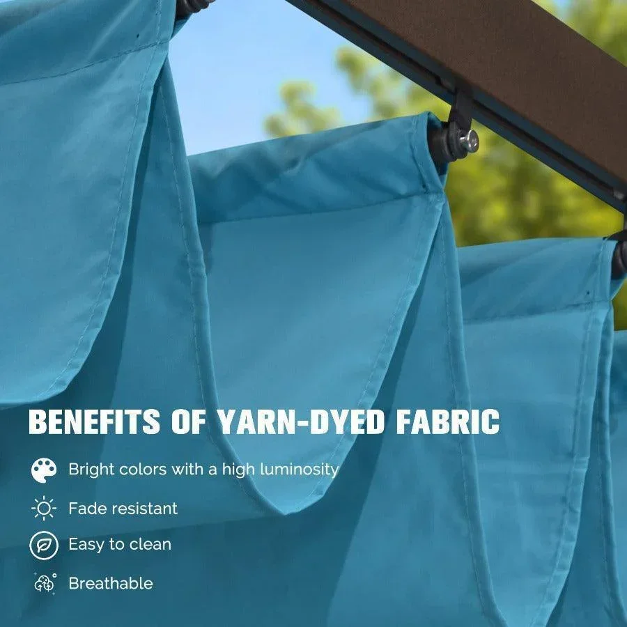 PURPLE LEAF Pergola Outdoor Retractable Metal Pergola with Canopy Patio Pergola with Shade Cover for Garden Pool Yard Beach Deck - Image 91