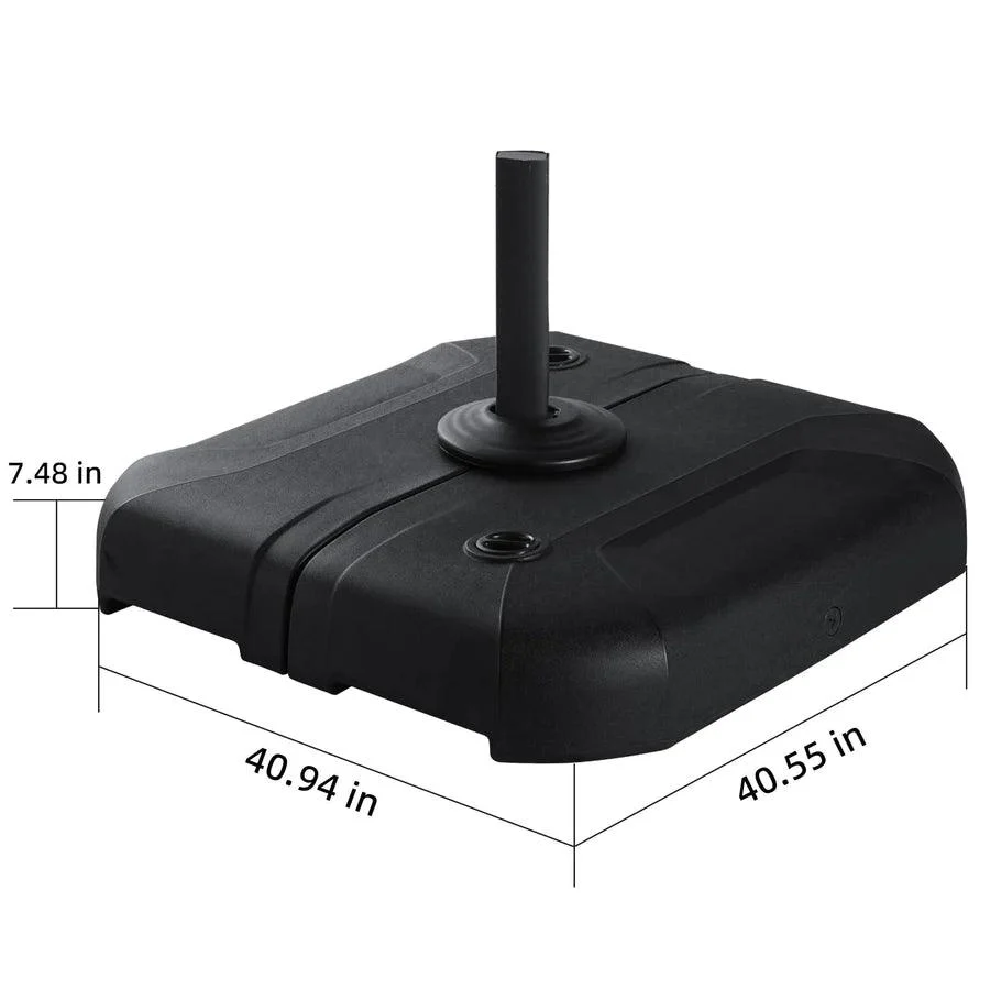 PURPLE LEAF Outdoor Patio Umbrella with Base, Cantilever Umbrellas for Garden, Grey - Image 102