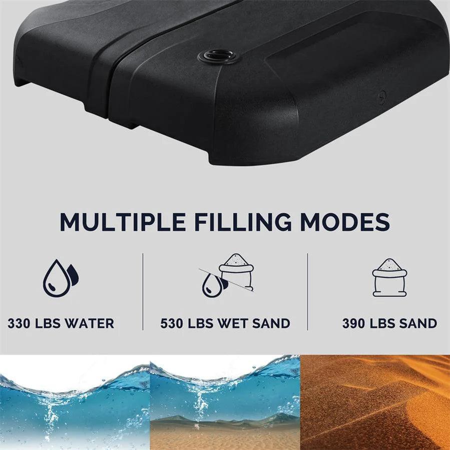 PURPLE LEAF Outdoor Patio Umbrella with Base, Cantilever Umbrellas for Garden, Grey - Image 109