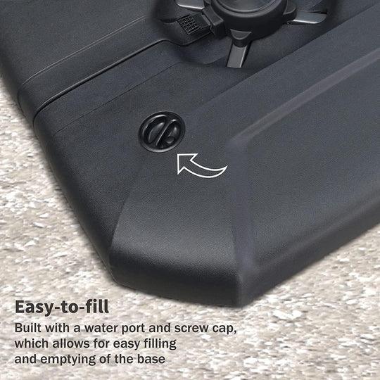 PURPLE LEAF Outdoor Patio Umbrella with Base, Cantilever Umbrellas for Garden, Grey - Image 28