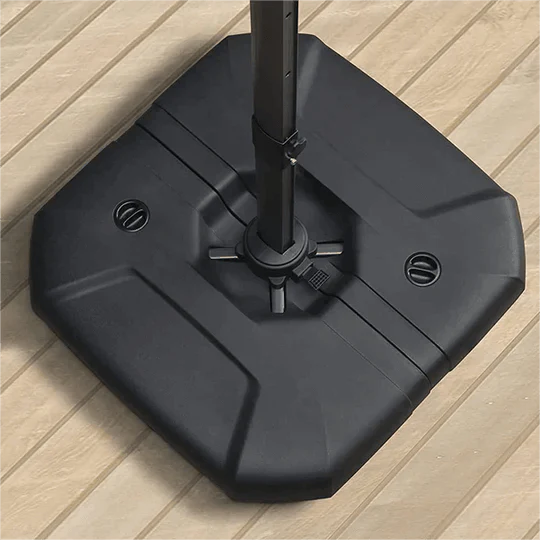 PURPLE LEAF Outdoor Patio Umbrella with Base, Cantilever Umbrellas for Garden, Grey - Image 29