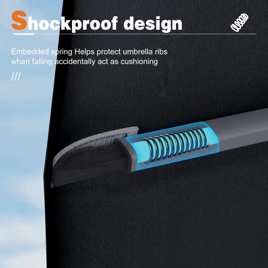 PURPLE LEAF Outdoor Patio Umbrella with Base, Cantilever Umbrellas for Garden, Grey - Image 42