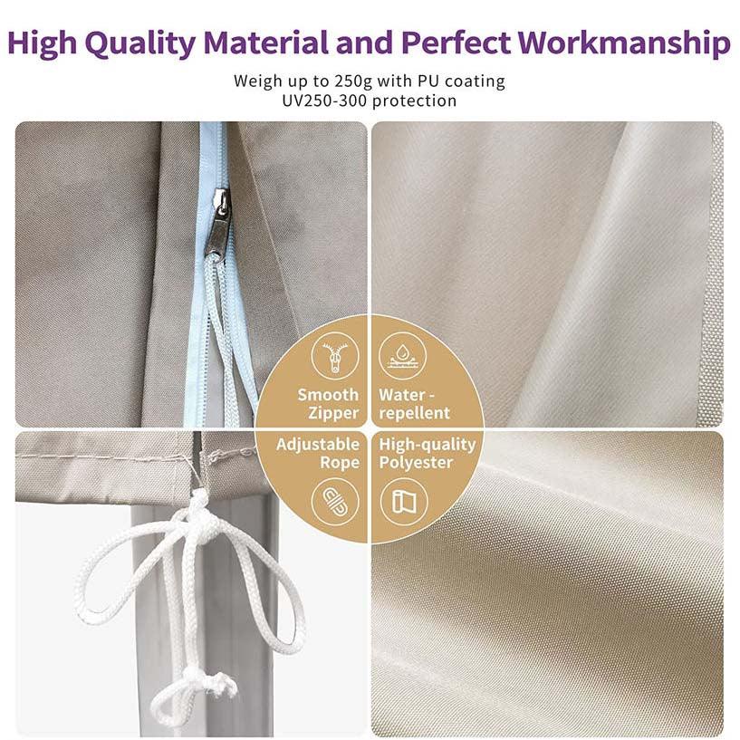 PURPLE LEAF Outdoor Patio Umbrella with Base, Cantilever Umbrellas for Garden, Grey - Image 51