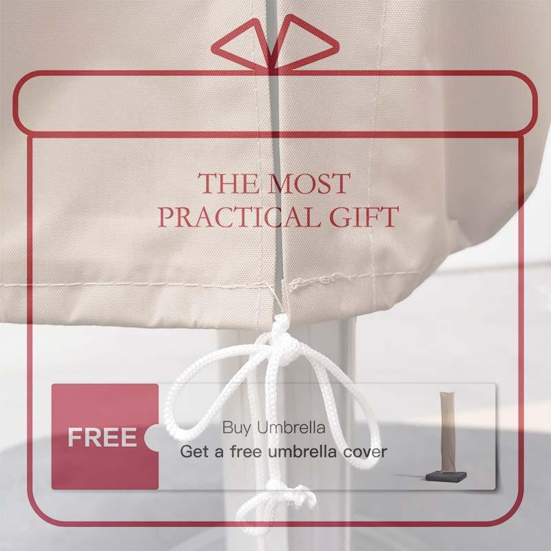 PURPLE LEAF Outdoor Patio Umbrella with Base, Cantilever Umbrellas for Garden, Grey - Image 52