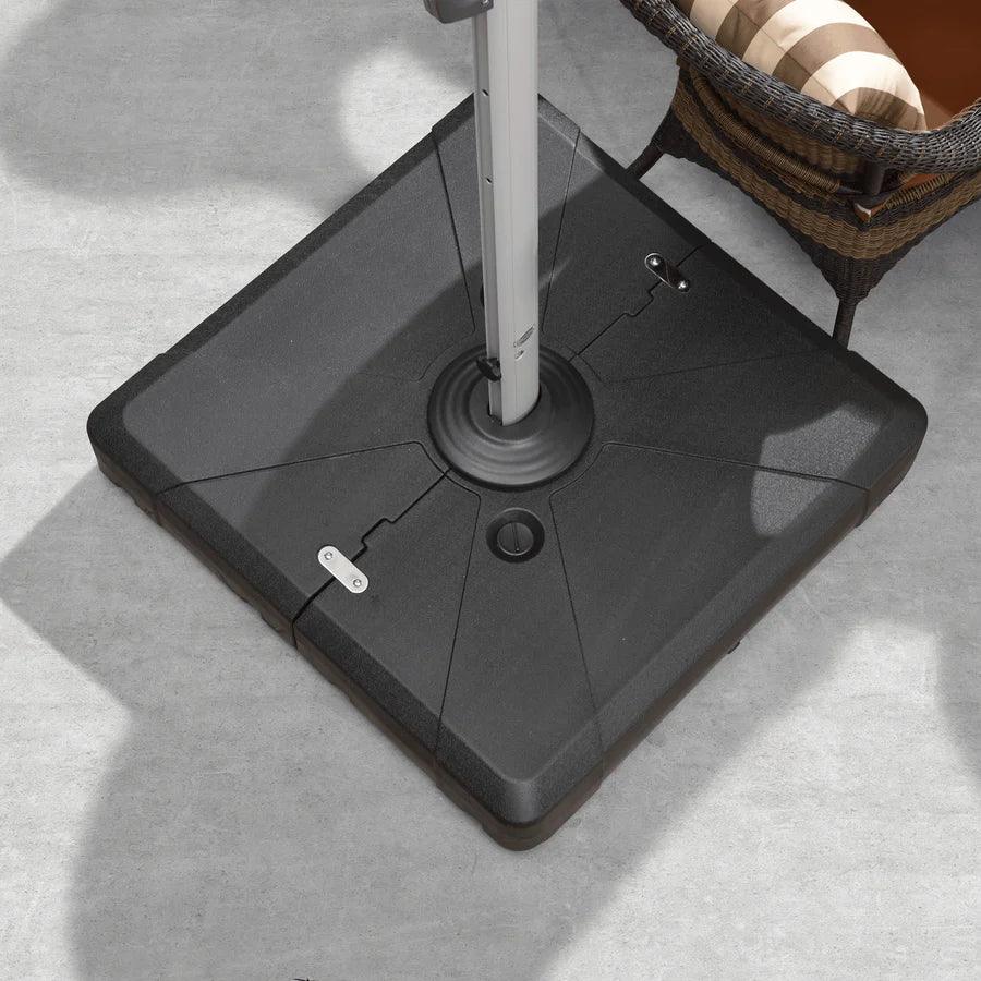 PURPLE LEAF Outdoor Patio Umbrella with Base, Cantilever Umbrellas for Garden, Grey - Image 58